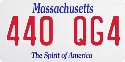 MA license plate 440QG4