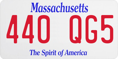 MA license plate 440QG5