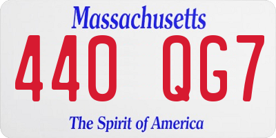 MA license plate 440QG7