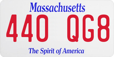 MA license plate 440QG8