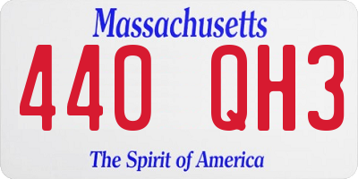 MA license plate 440QH3