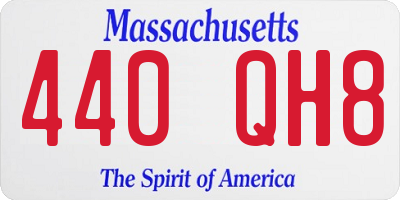 MA license plate 440QH8