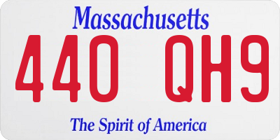 MA license plate 440QH9