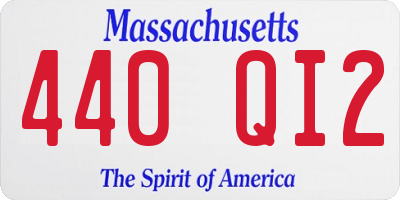 MA license plate 440QI2