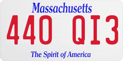 MA license plate 440QI3