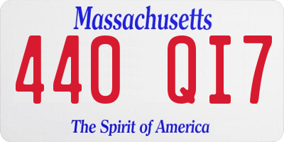 MA license plate 440QI7