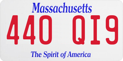 MA license plate 440QI9