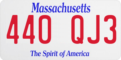 MA license plate 440QJ3