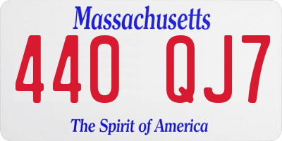 MA license plate 440QJ7