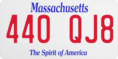 MA license plate 440QJ8