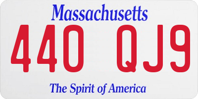 MA license plate 440QJ9