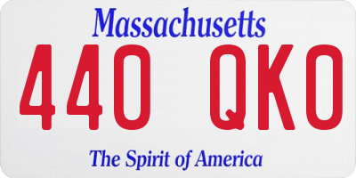 MA license plate 440QK0