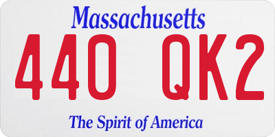 MA license plate 440QK2