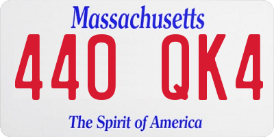 MA license plate 440QK4
