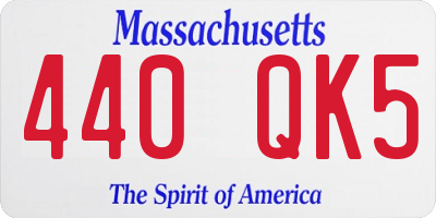 MA license plate 440QK5