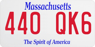 MA license plate 440QK6
