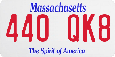 MA license plate 440QK8