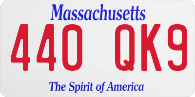 MA license plate 440QK9