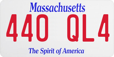 MA license plate 440QL4