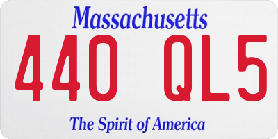 MA license plate 440QL5