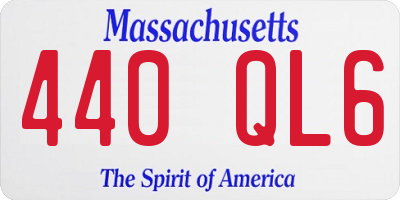 MA license plate 440QL6