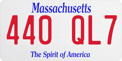 MA license plate 440QL7