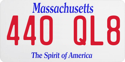 MA license plate 440QL8