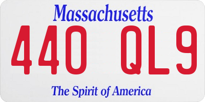 MA license plate 440QL9