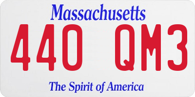 MA license plate 440QM3