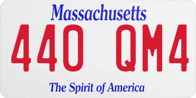 MA license plate 440QM4