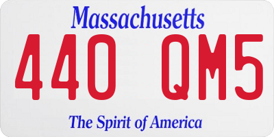MA license plate 440QM5
