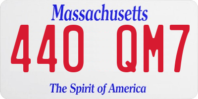 MA license plate 440QM7
