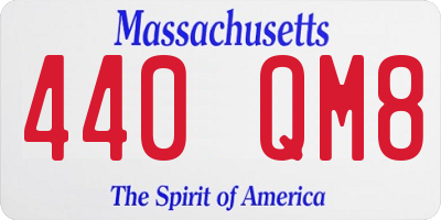 MA license plate 440QM8