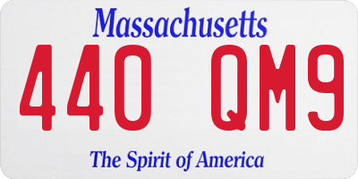 MA license plate 440QM9