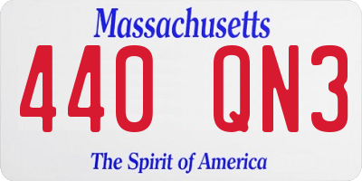 MA license plate 440QN3