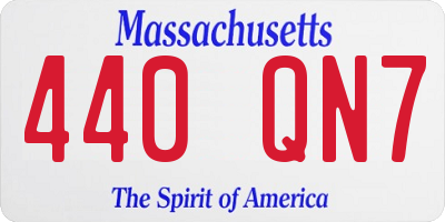 MA license plate 440QN7
