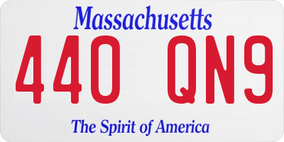 MA license plate 440QN9