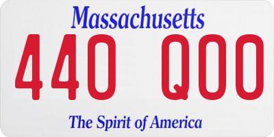 MA license plate 440QO0