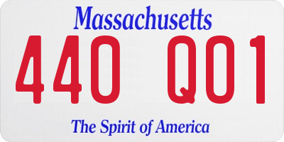 MA license plate 440QO1