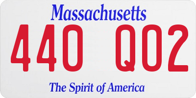 MA license plate 440QO2