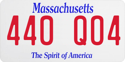 MA license plate 440QO4