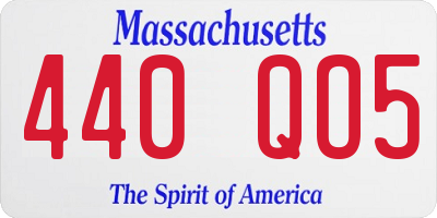 MA license plate 440QO5