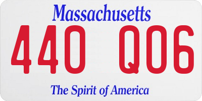 MA license plate 440QO6