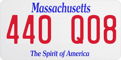 MA license plate 440QO8