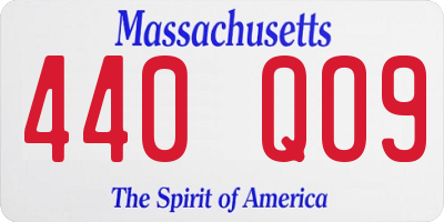 MA license plate 440QO9