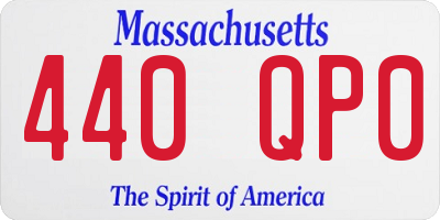 MA license plate 440QP0