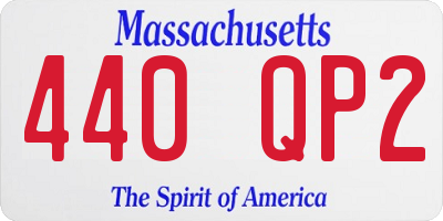 MA license plate 440QP2