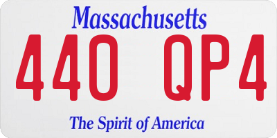 MA license plate 440QP4