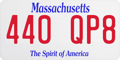 MA license plate 440QP8