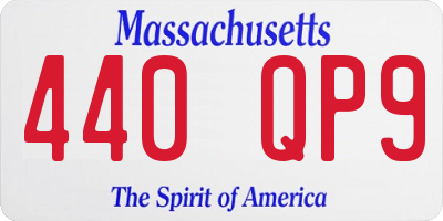 MA license plate 440QP9